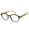 Reading Glasses - Unisex - Francesca - Green & Gold +2.00