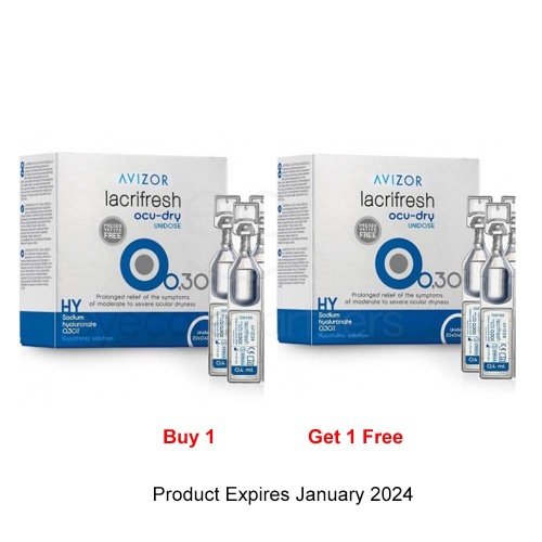 *Sale* Lacrifresh Ocu-Dry Unidose 0.30% -BUY 1 GET 1 FREE - Save 9.45 -  Product Expires January 2024
