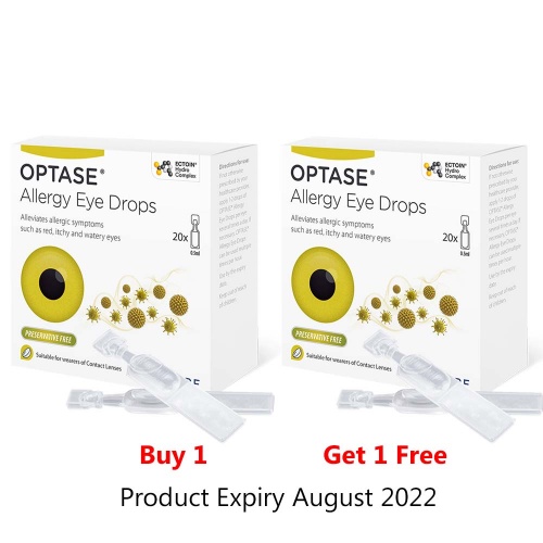 Optase Allergy Eye Drops - *sale - Buy 1 Get 1 Free* - Expires August 2022 - Save £14.50